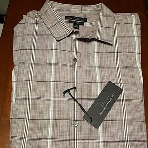 Marc Anthony wine plaid button down long sleeve